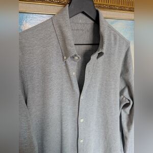 Abercrombie & Fitch Heather Gray Flex Oxford Shirt